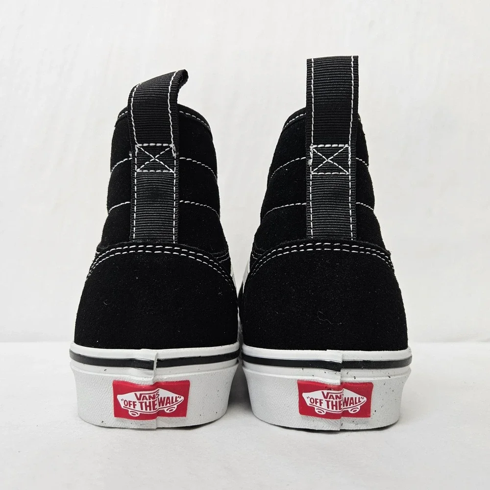 Vans Ashwood Hi Decon High Tops D96BA2 Suede Canvas Black White Women Size 9.5
